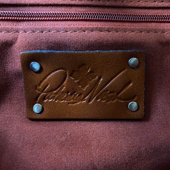 NWT Patricia Nash Rosedale Tote Cinnamon Burnished Tooled Leather Cutouts Large - Picture 5 of 11